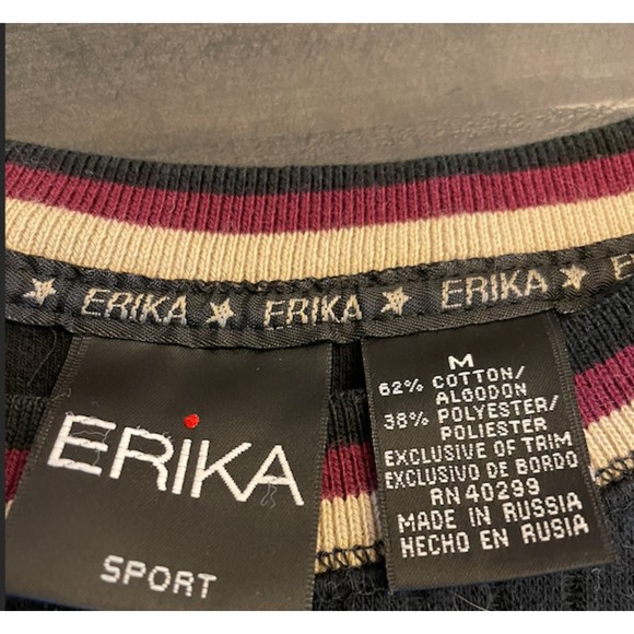Erika Sport Vintage Two Piece Stripe Trim Set - Sz M - Picture 8 of 11